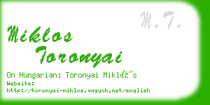 miklos toronyai business card